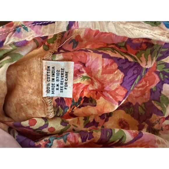 NWT Vintage Goa Square Neck Embroidered Floral Boho Top in Mango Women size Med​ - Picture 10 of 13